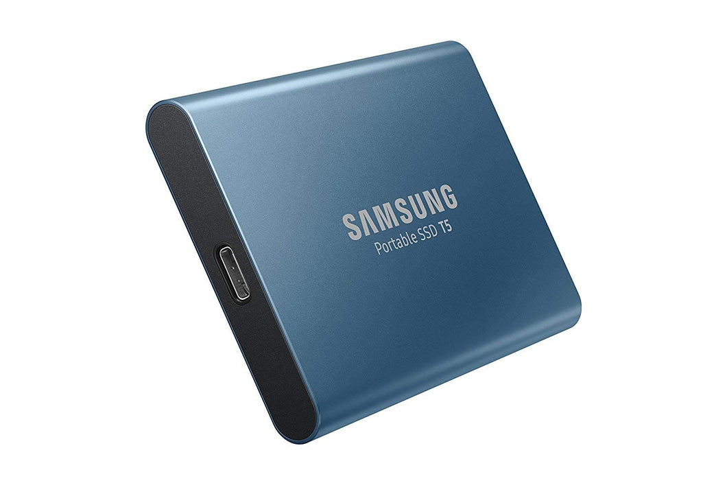 Open Box Unused Samsung T5 500GB Up to 540MB/s USB 3.1 Gen 2 (10Gbps, Type-C) External Solid State Drive (Portable SSD) Alluring Blue